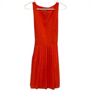 J. Crew Orange Size 4 Pleated Sleeveless V Neck Midi Dress